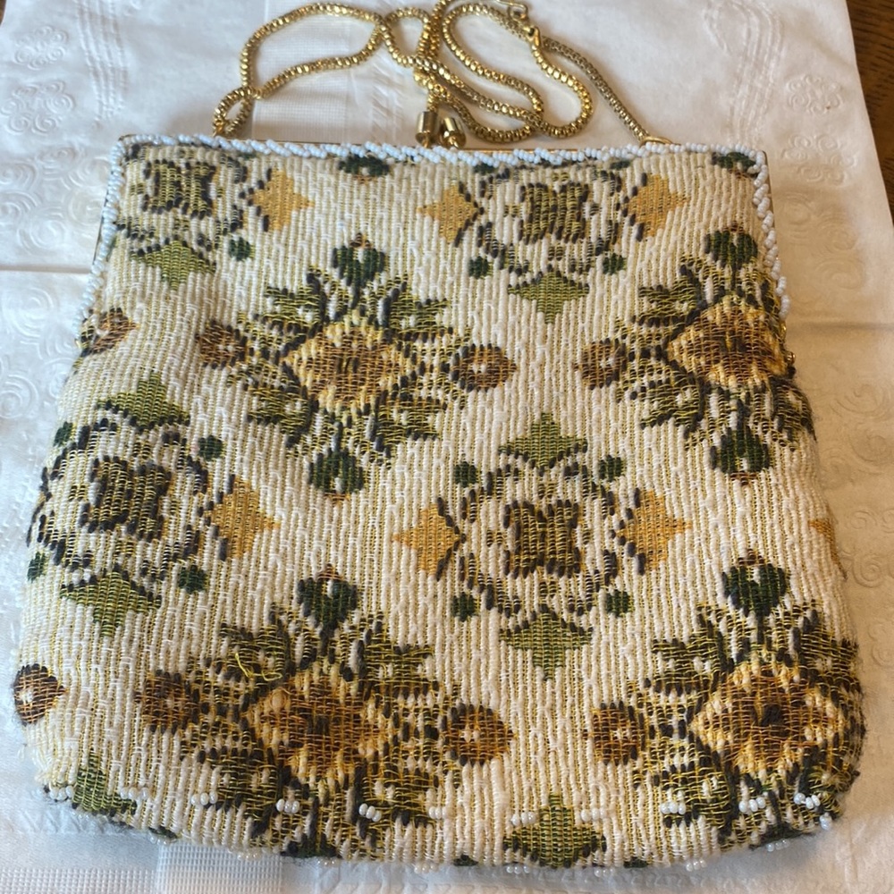 Vintage beaded tapestry handbag - Picture 3 of 7